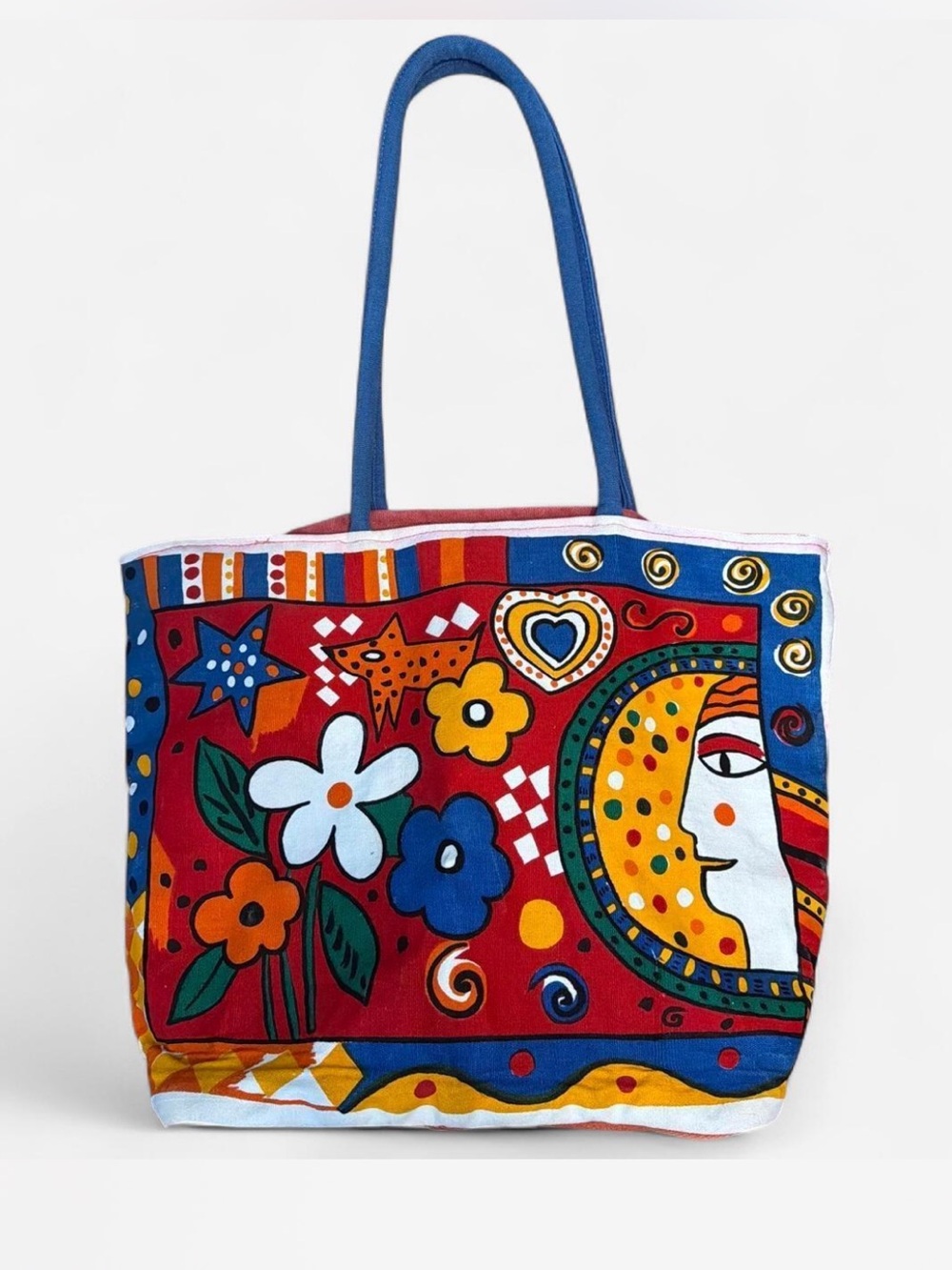 Vintage Canvas Tote Sun N Sand Art Laurel Burch